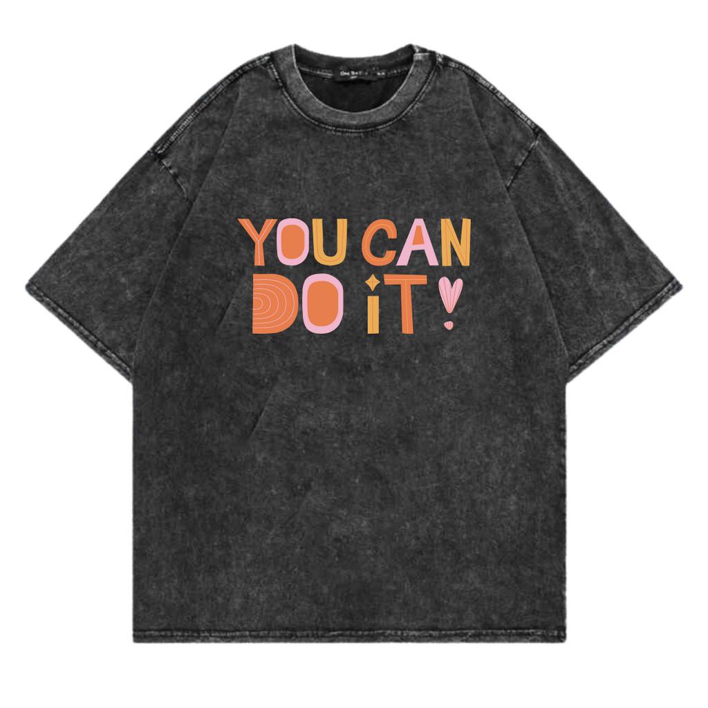 Kaos Oversize Wash Sablon Original Endrock Tema Font U CAN DO IT