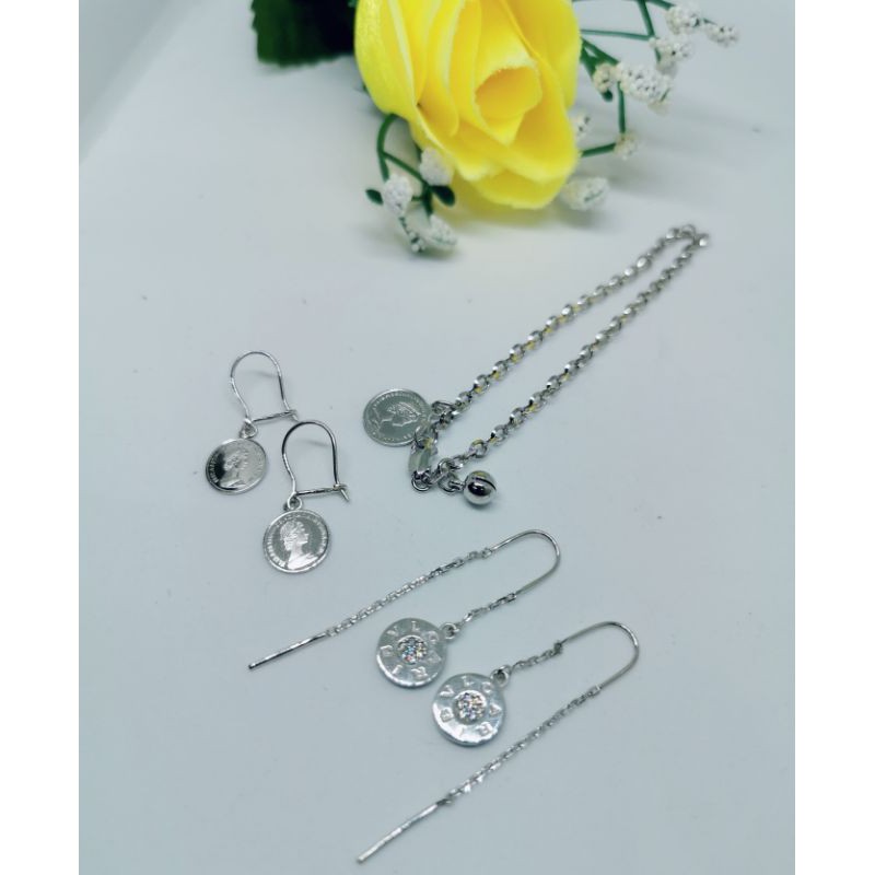 Anting Koin Dollar Emas kadar 17k