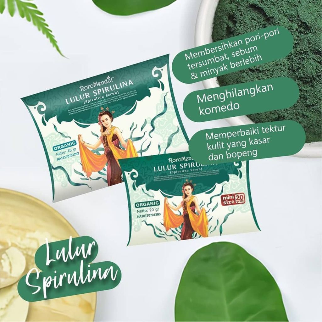 RORO MENDUT MASKER SPIRULINA &amp; LULUR SPIRULINA