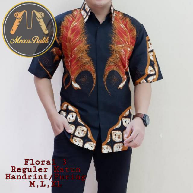 Kemeja Batik Pria Motif Abstrak Premium HQ