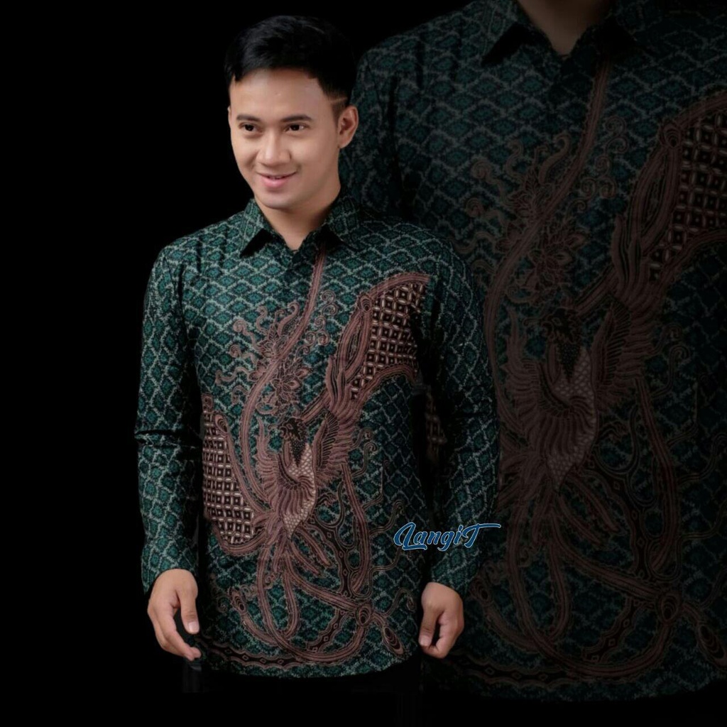 Batik Pria Lengan Panjang BATIK NAKULA HRB026 motif KERATONAN Kode 002 size M L XL XXL Reguler