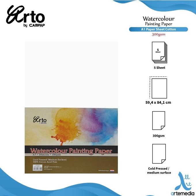 

Kertas Cat Air Arto A1 Watercolor Paper Sheet