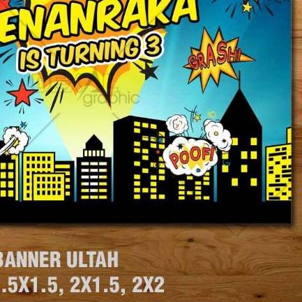 BATMAN BANNER/ BACKDROP/ SPANDUK ULANG TAHUN UL-TAH