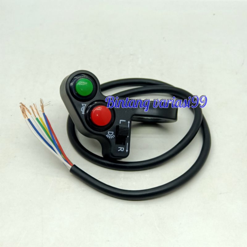 Saklar Motor Kiri 3 Tombol  Universal - Saklar Variasi Motor Sein Klakson On Off Lampu