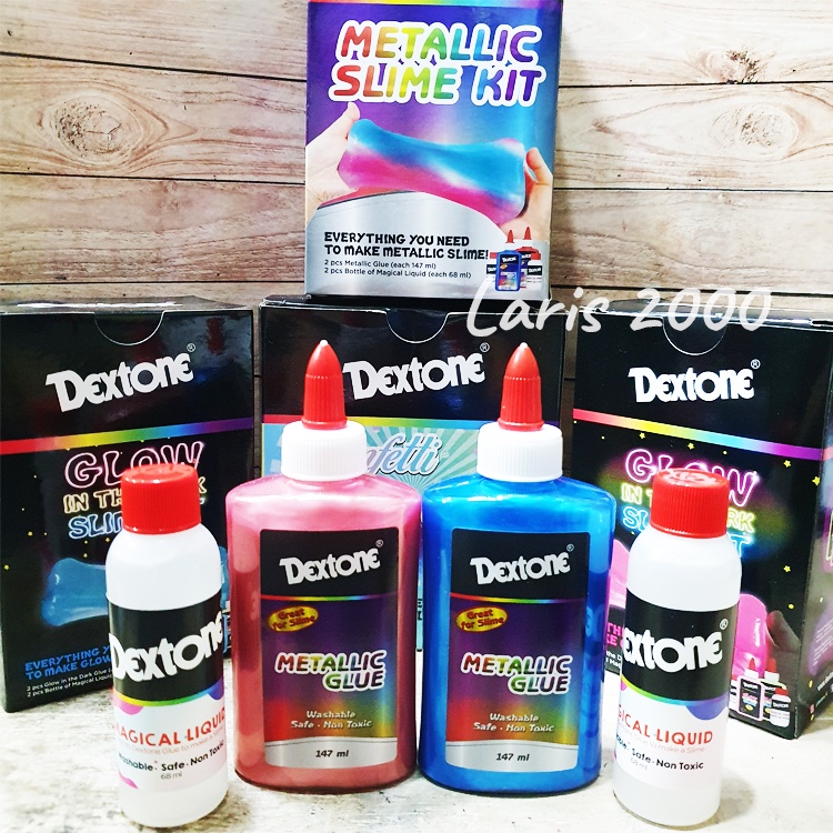 Slime Kit Dextone Glow in the Dark / Metallic / Confetti DIY