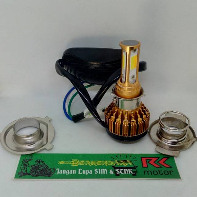 Lampu utama  motor led dual warna mio vespa vixion yamaha suzuki putih utama biru dan kuning