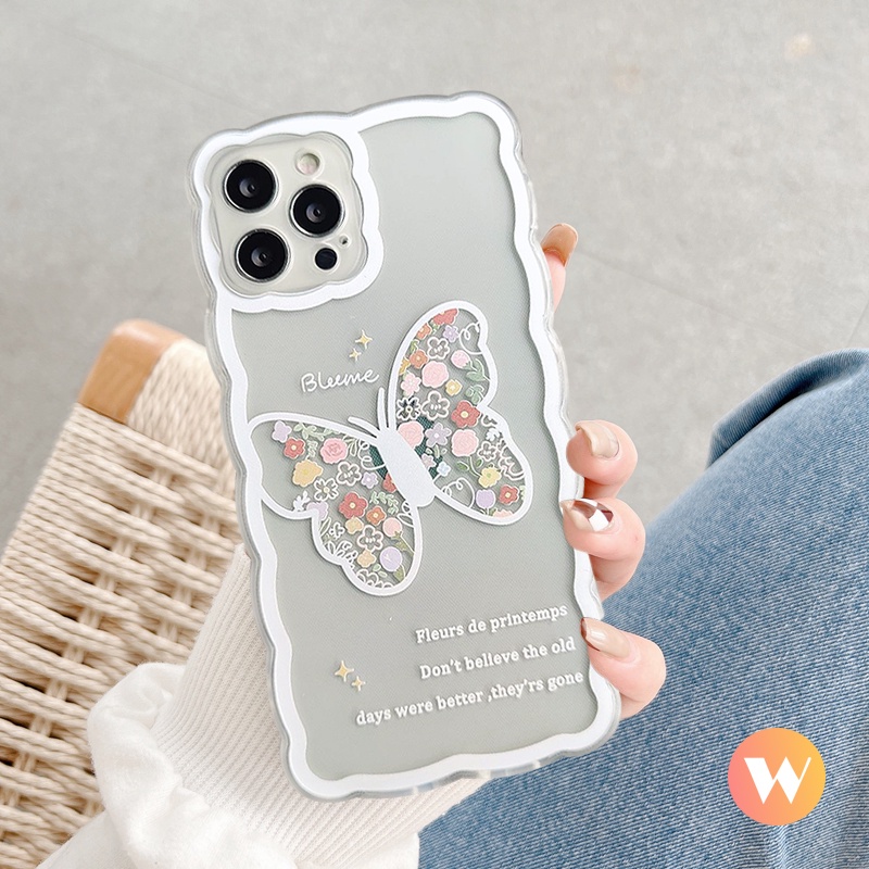 Soft Case Tpu Motif Bunga Kupu-Kupu Untuk iPhone 7 8 Plus SE X XS Max XR 11 Pro Max 12 12 Pro 13 Pro Max 6 6S Plus Butterfly