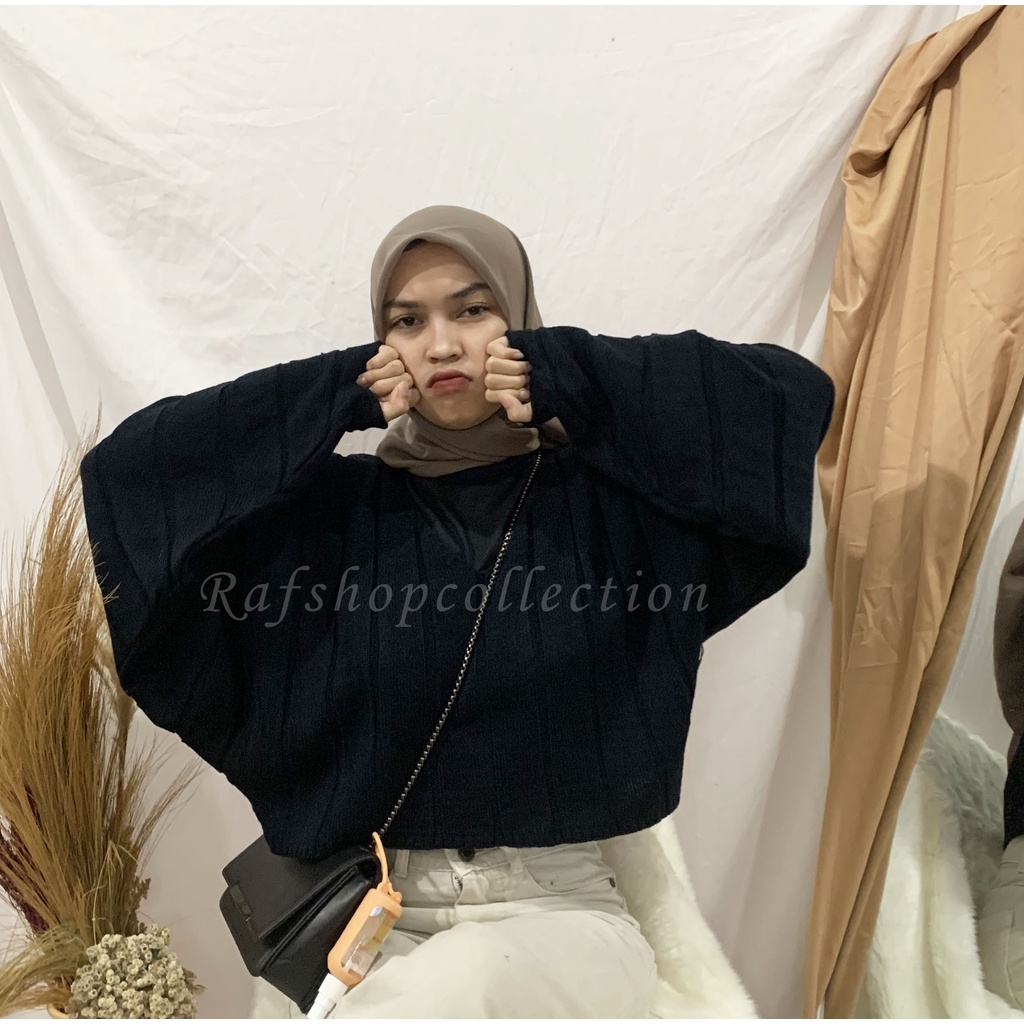 ZEEYA crop_Sweater crop premium7GET_crop wanita_Oversize Sweater Crop