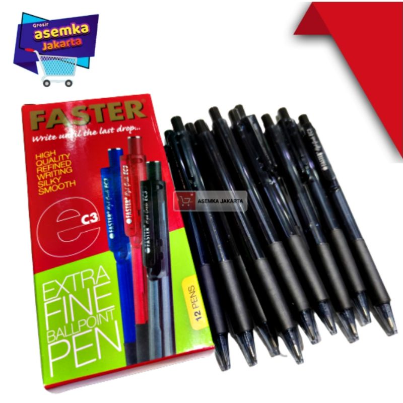 Pulpen Faster C6 C600 FA6 C8000 EC3 C6000 Ballpoint new bolpen pen 12pcs