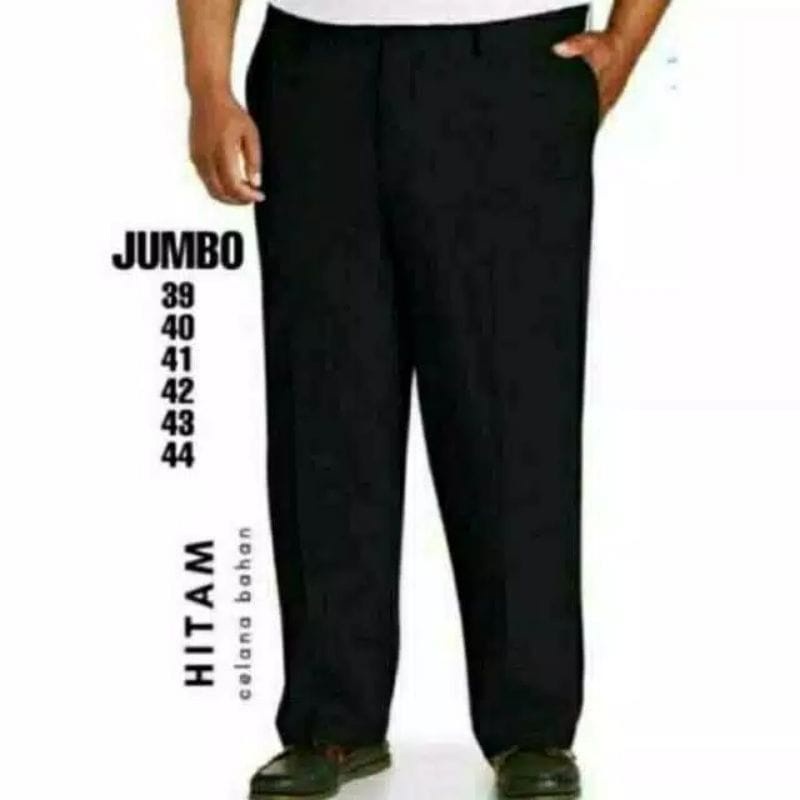 Celana kerja celana Kantor Jumbo Pria 39 - 44 Celana Formal Big Size Bahan Twist Halus Tebal Celana Pria Ukuran Besar Spesial Warna Hitam KAFA SHOP