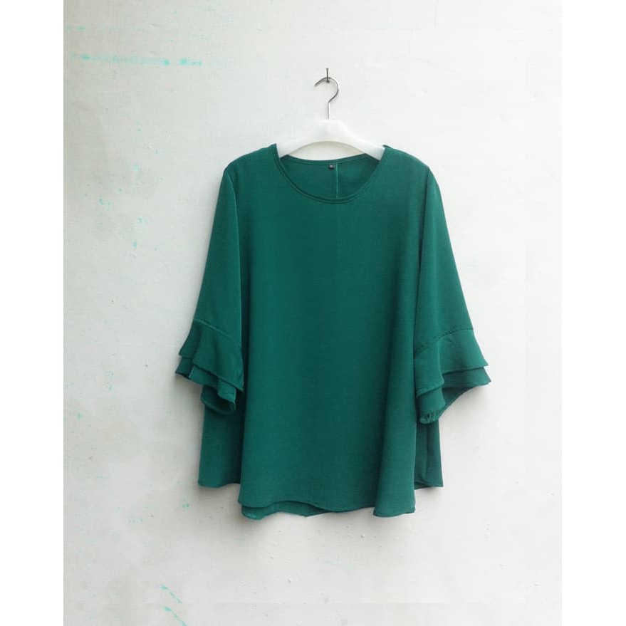 lagi promo NEW Blouse Wanita Big Size 2L, 3L, 4L & 5L Warna Hijau Tosca Tua