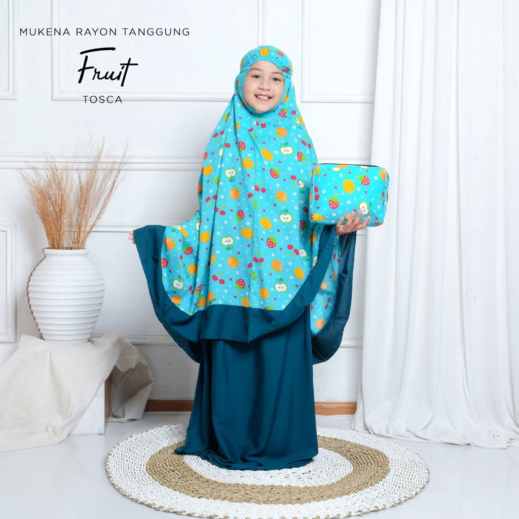 PUSAT MUKENA TASIK - MUKENA ANAK BALI RAYON TANGGUNG MOTIF FRUITS