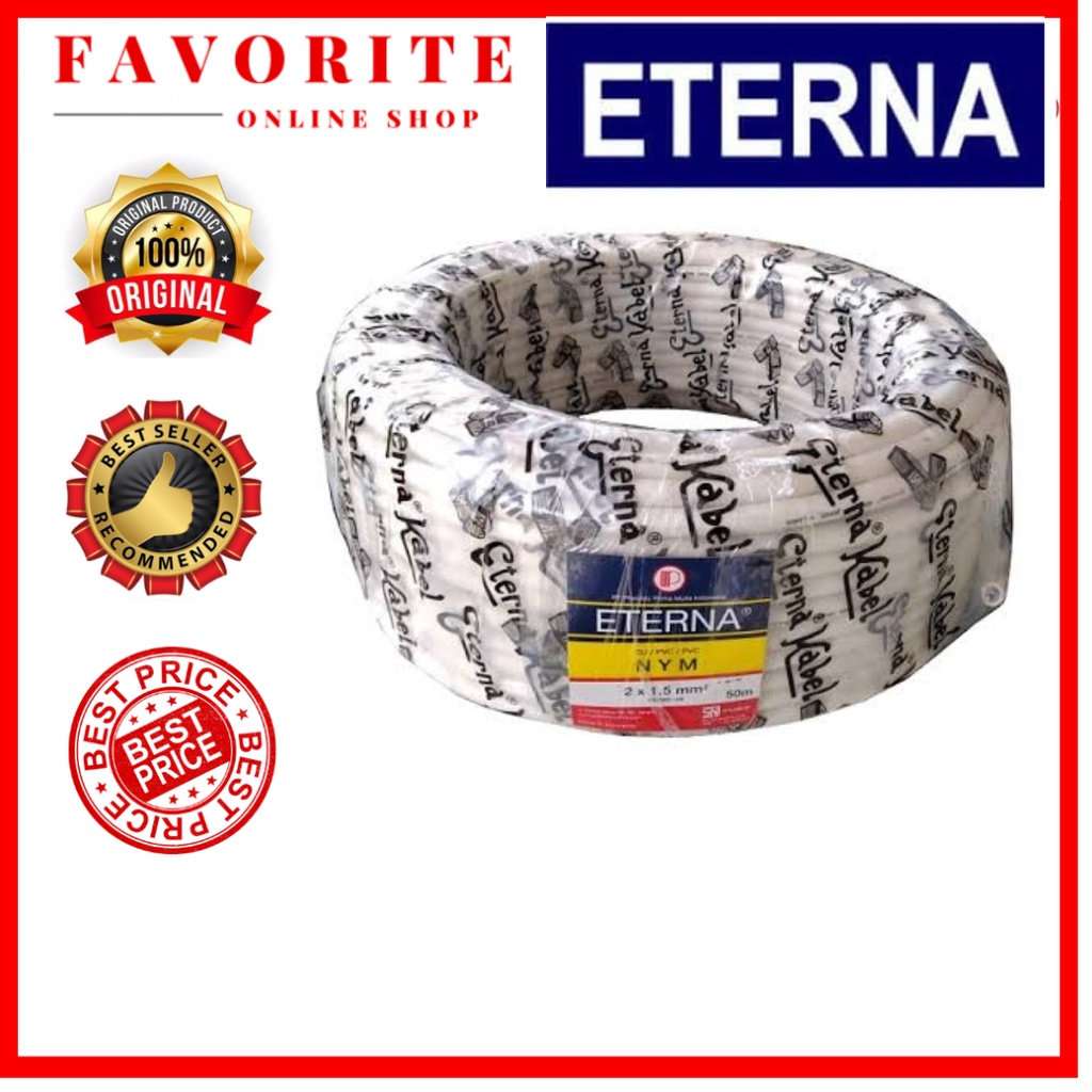 KABEL LISTRIK ETERNA 2X1.5 MM ETERNA PER METER