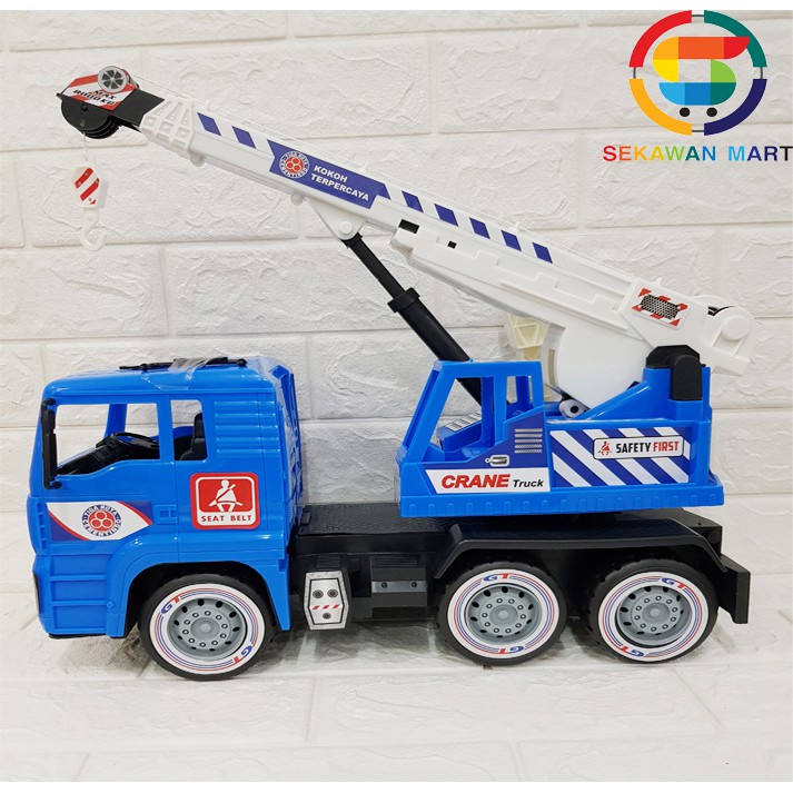 Mainan Anak Construction Crane Truck/ Truk Kontruksi Bangunan 8091A