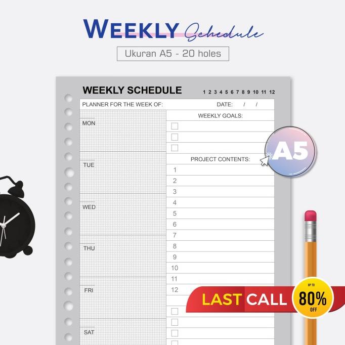 

Loose Leaf Weekly Schedule - Kertas Binder by Bukuqu
