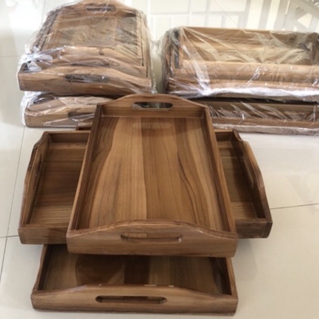 Nampan Baki Kayu Jati Wooden Tray Kayu Jati Kotak