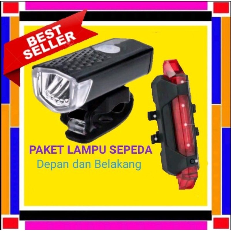 Lampu Sepeda Depan dan Belakang bisa Charger