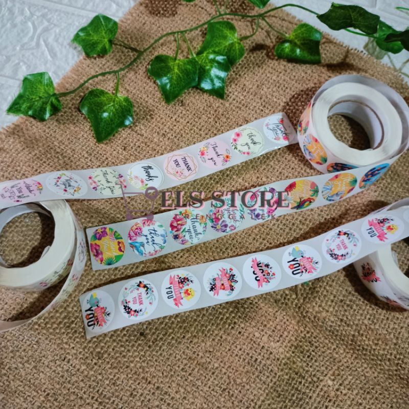 

(Minimal 20pcs) Stiker Label Thank You Roll