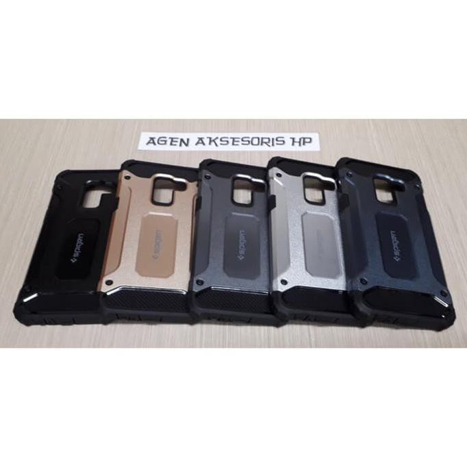 Spigen Iron Samsung A8 Plus A8+ 2018 A730 A7 2018 6.0in HardCase Robot - Hitam, A8 PLUS -