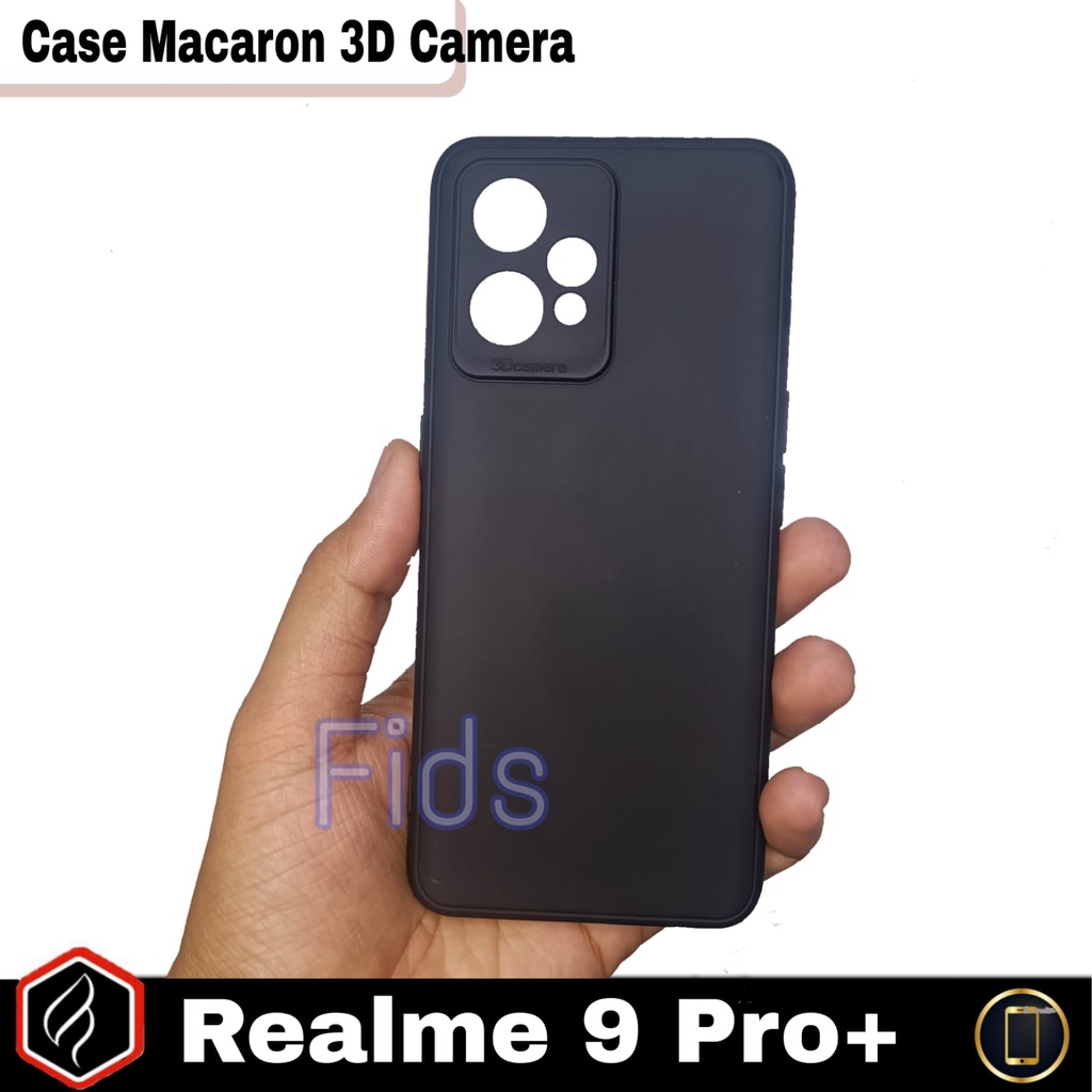 Paket 2 in 1 Case REALME 9 Pro Plus Softcase Black Matte Free Anti Gores Layar Kaca | Casing Premium Slim Exellent Cover | Soft Matte | Soft Case Macaron