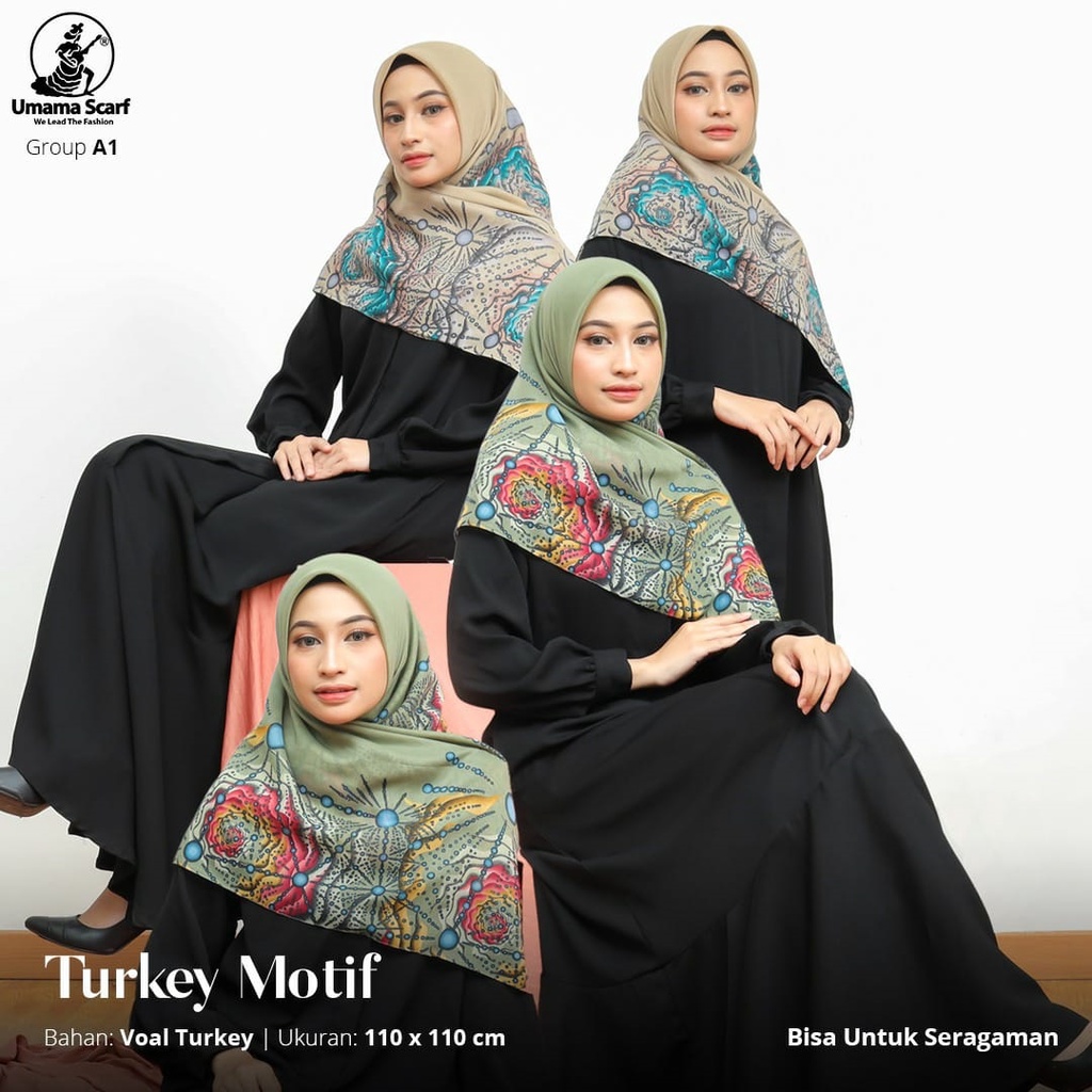 Hijab Segi Empat Motif UMAMA Turkey