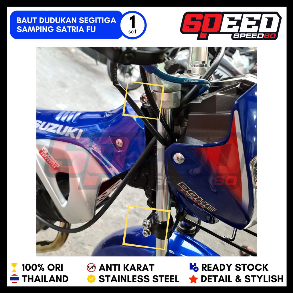 Baut Segitiga Samping Satria FU Probolt Thailand Stainless Steel King Nut