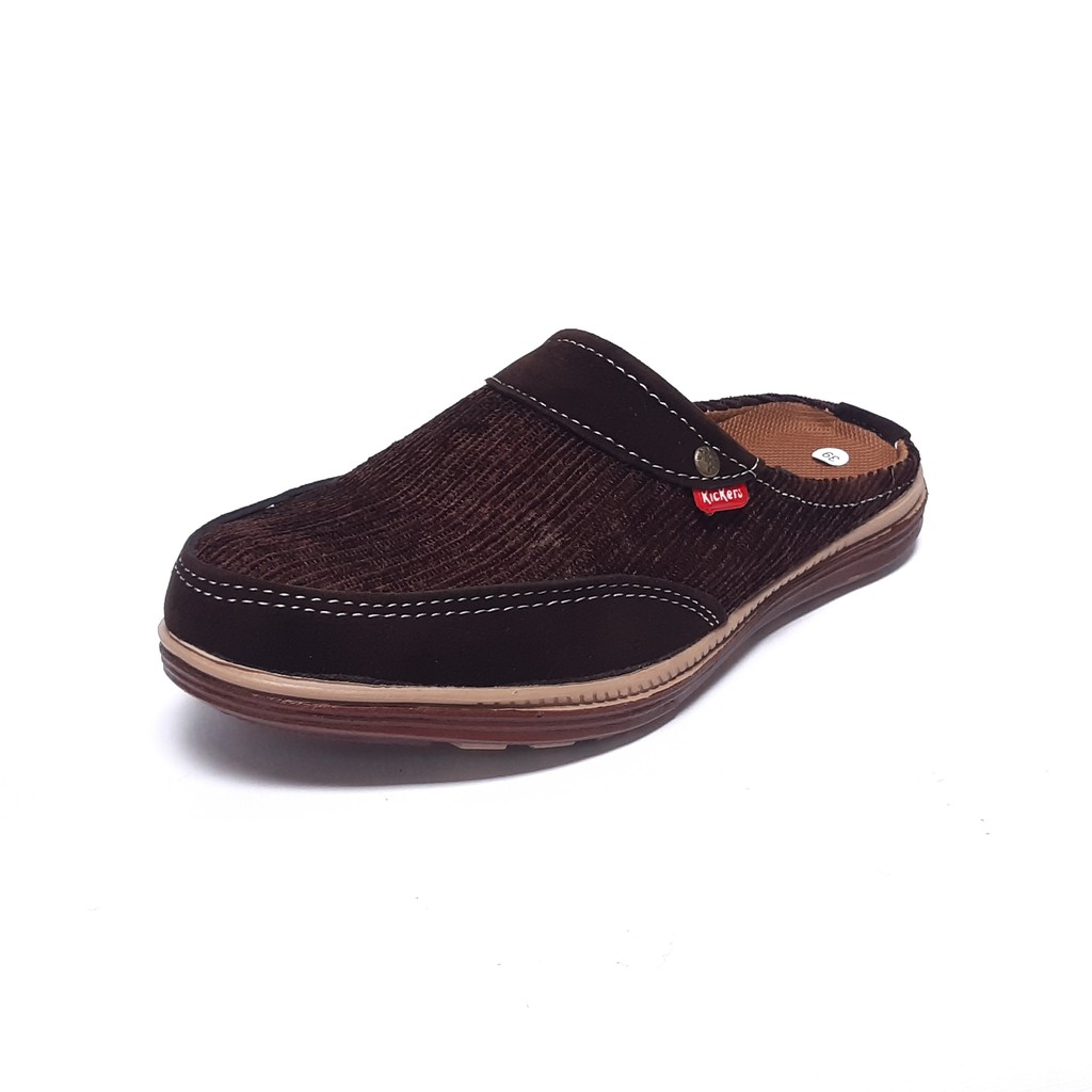 Sandal Selop Pria Sendal Bustong Selop Coklat Tua