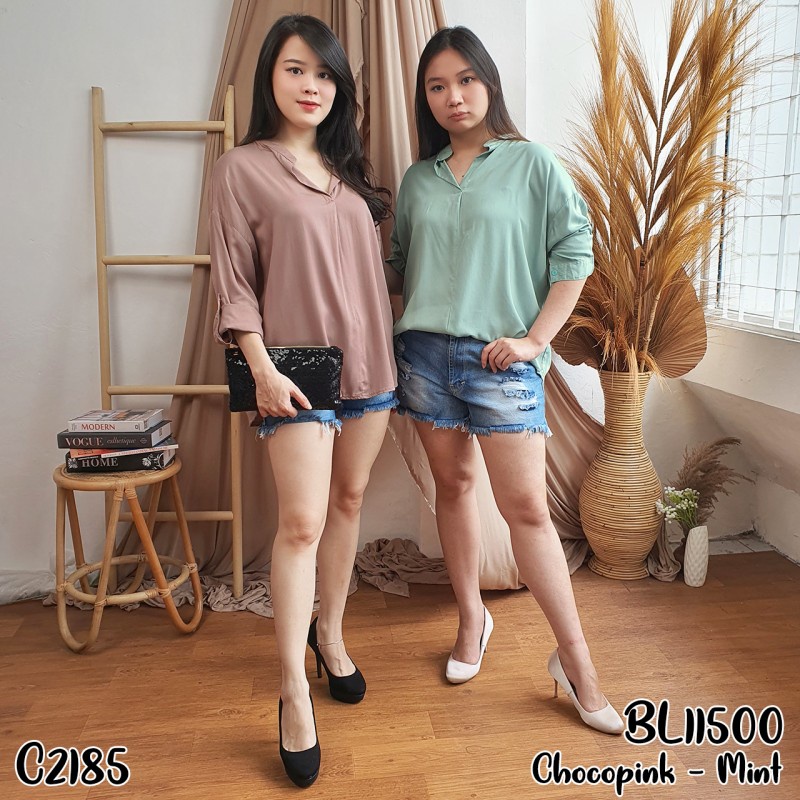 Baju Blouse Rayon Bisa Buat Ke mall Kantor Kampus / Kemeja Lengan Panjang Casual Wanita