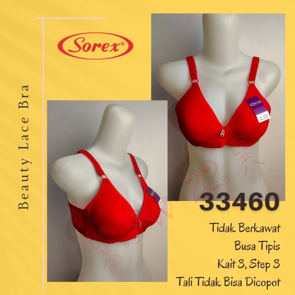 Sorex Bra Tanpa Kawat Bh Sorex 17233 Busa Tipis Kait 3 Ukuran 36