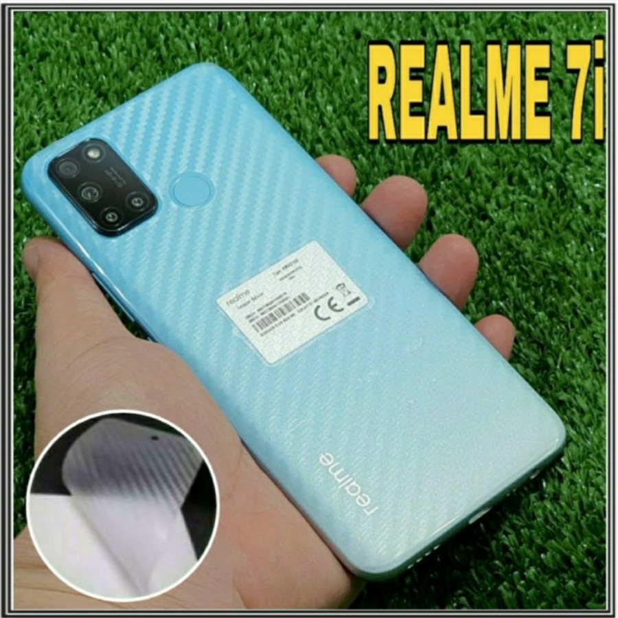 REALME C1 C2 C3 C17 7i 7 PRO REALME 7 ANTI GORES BELAKANG SKIN CARBON PELINDUNG BELAKANG ANTI JAMUR MOTIF KARBON TRANSPARAN ANTI JAMURAN