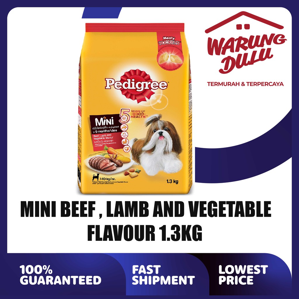 PEDIGREE BEEF LAMB VEG (MINI) 1.3KG