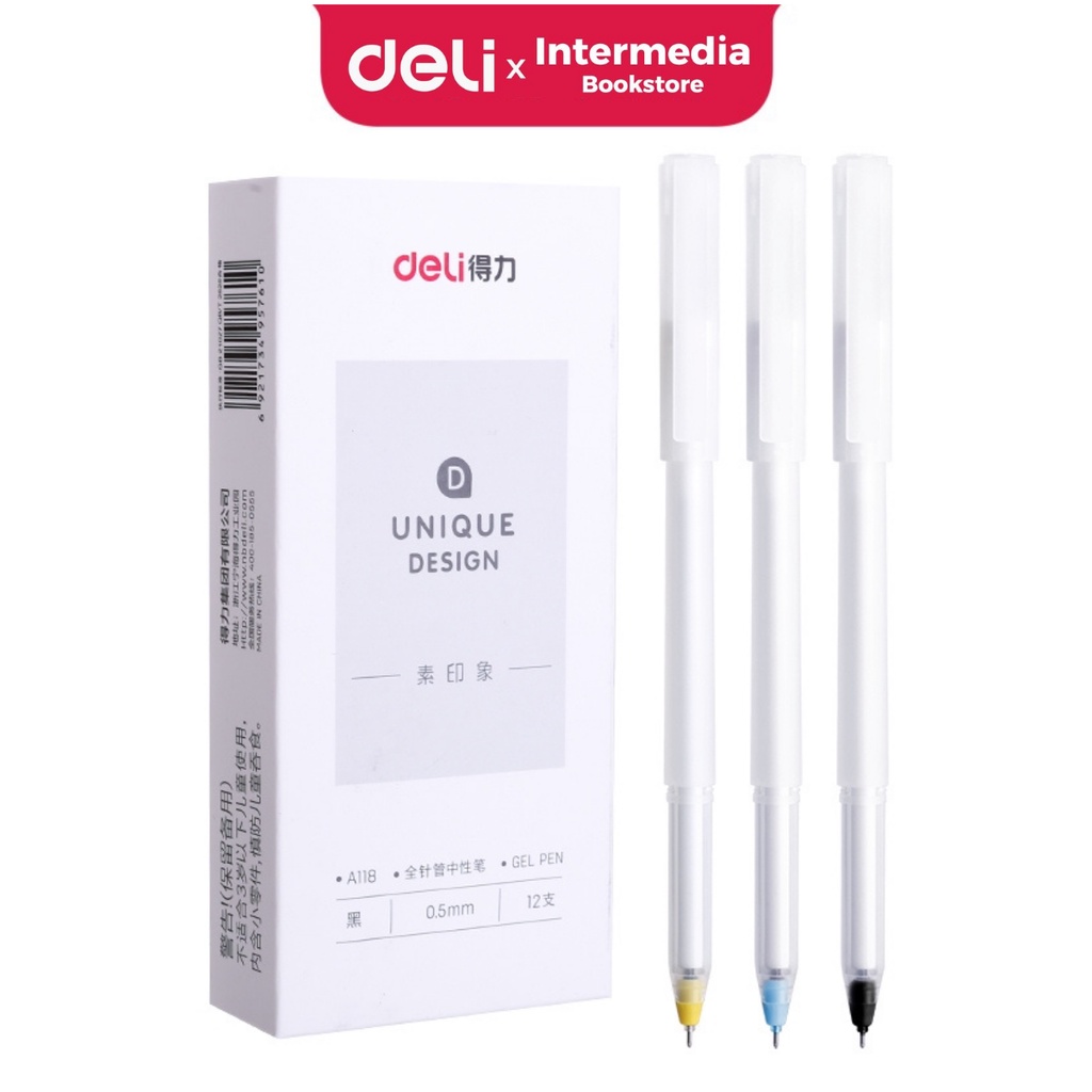 

Deli A118 Gel Pen Pulpen Gel Tinta Hitam 0.5mm Desain Unik