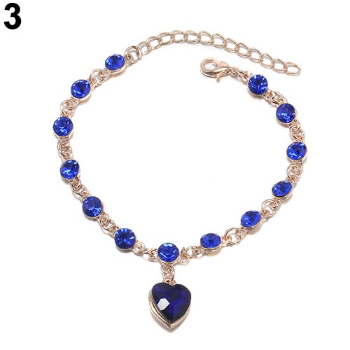 Hu Hu Hu Hu Hu Alat Bantu Pasang Kacamata♡ Gelang Rantai Dengan Charm Hati Aksen Berlian Imitasi Untuk Wanita