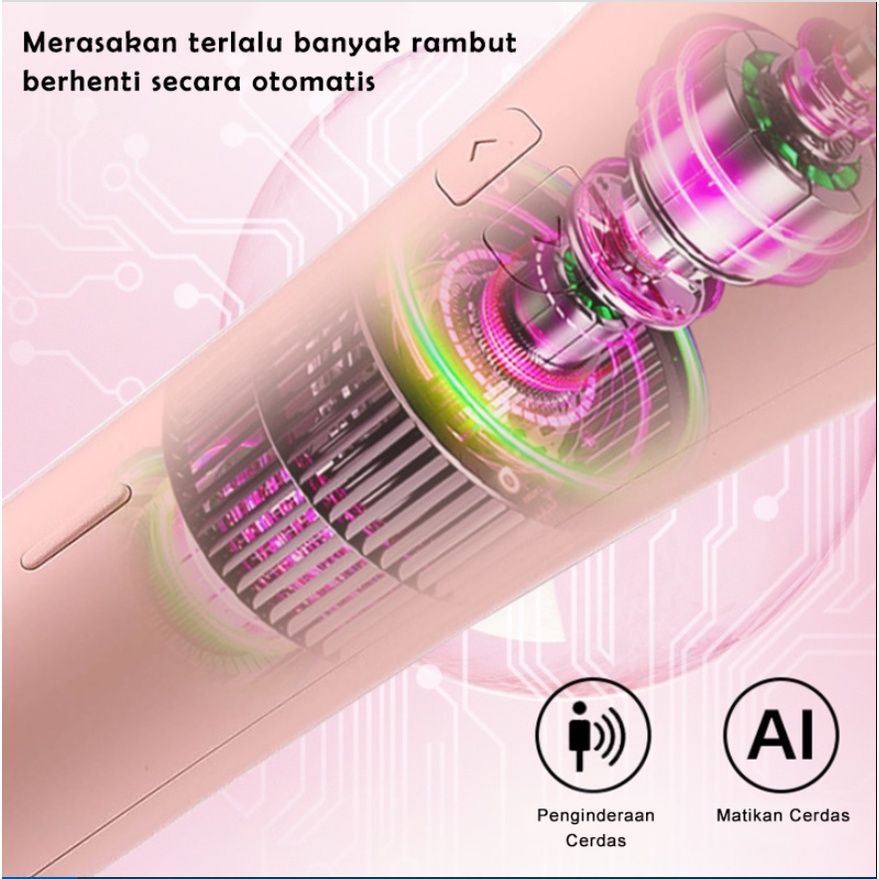 Pengeriting rambut otomatis volume besar gelombang besar otomatis basah dan kering penggunaan ganda spiral listrik pengeriting rambut besi pengeriting malas