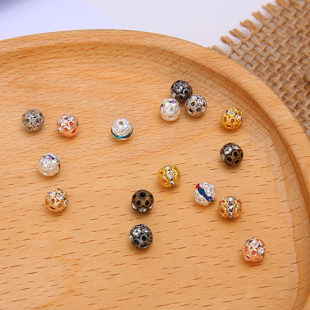 20 pcs Bayberry Bola Kristal Berlian Bola DIY Buatan Tangan Kalung Gelang Manik Terpisah Bola Berlian DIY Perhiasan Aksesoris