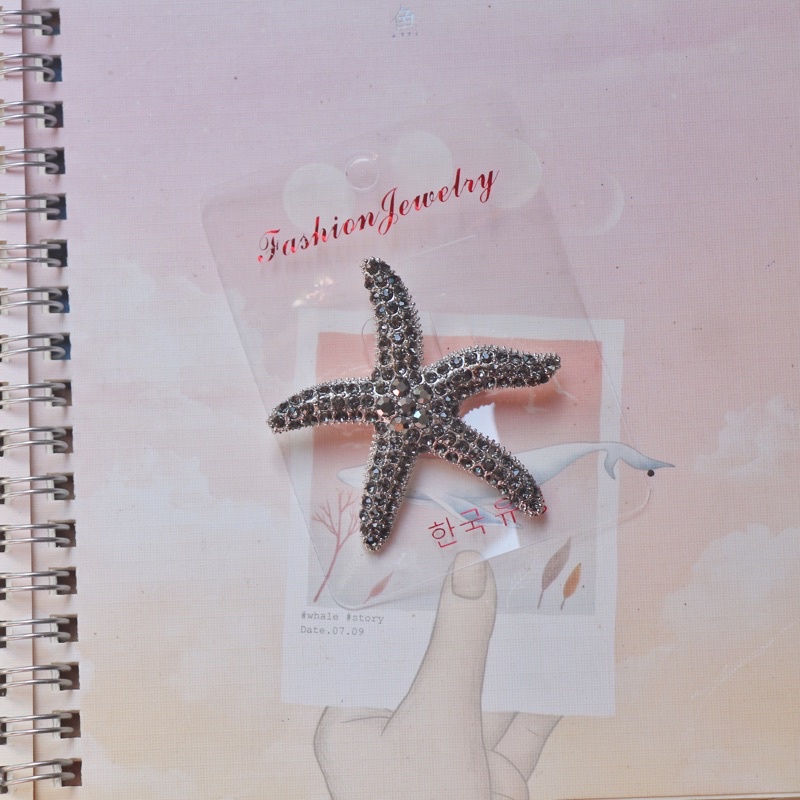 Bros Bintang Laut Bros Kode SKW 7 Bros Kebaya Bros Jilbab Bros Dada Bros Kutubaru Bros Hijab Brooch-Silver-black