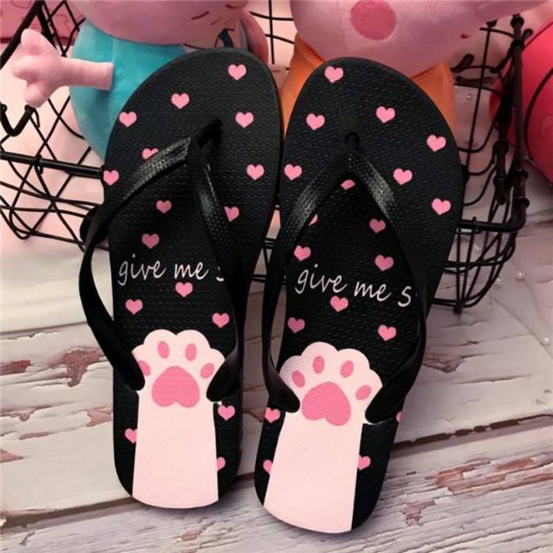 Sandal Motif Kucing Love Sandal Murah Sandal wanita Cantik Cod