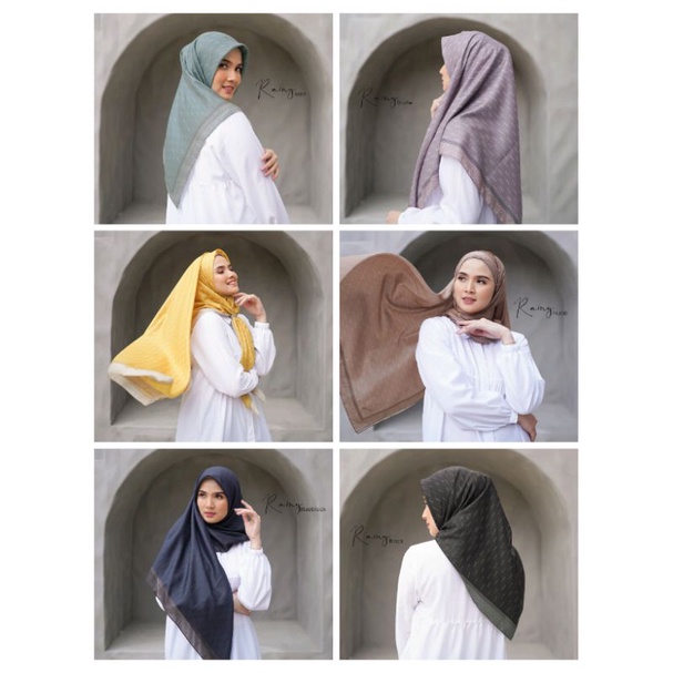 HIJAB / JILBAB DEENAY RAINY SERIES (BLUE BLACK MINT NUDE THISTLE YELLOW)