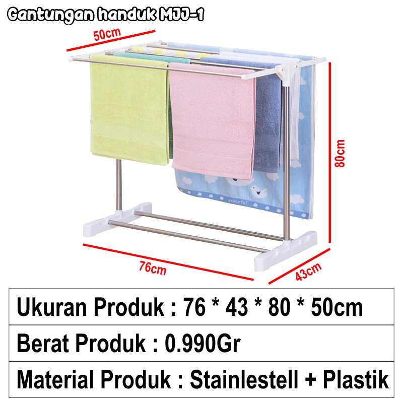 Gantungan Jemuran Handuk Minimalis Rak Gantungan Handuk Stainless Steel - Unikdekorasi