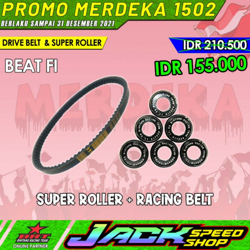 VANBELT + ROLLER BRT BEAT FI SCOOPY SPACY VARIO 110 FI INJEKSI KZL UKURAN 8 9 10 11 13 gram vbelt v 