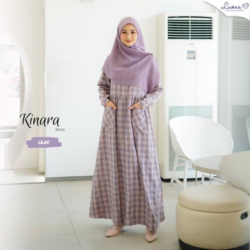 Gamis Kinara Ori By Luvena// Gamis Katun Busui