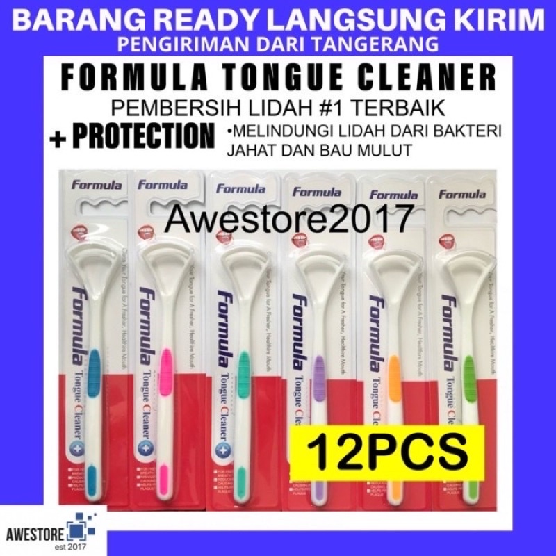 Alat Pembersih Lidah 12PCS FORMULA Tongue Cleaner Scraper Sikat Import