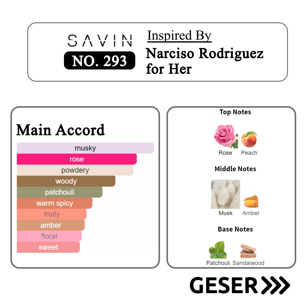 SAVIN PARFUM No. 293 Narci for Her Pink Women