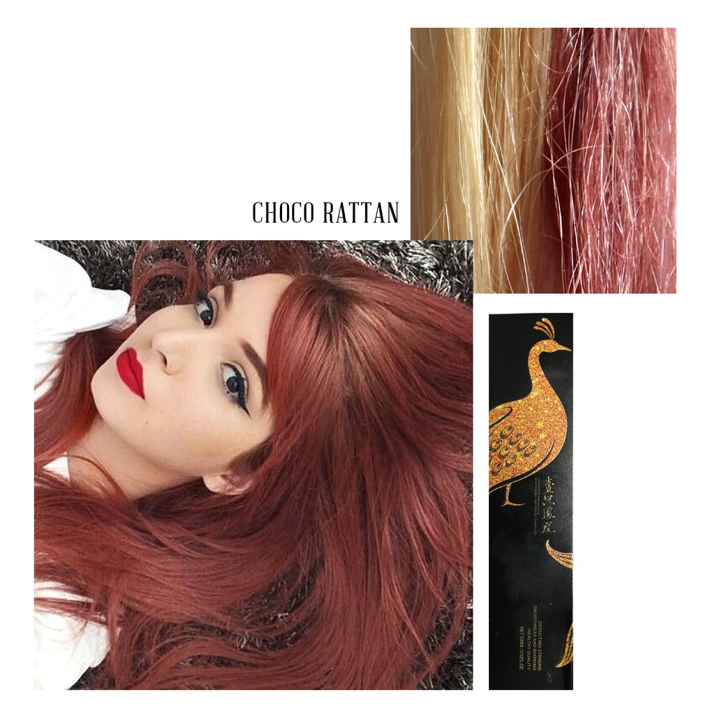 TOPCOLOR choco rattan ash cooper hair color cream cat pewarna rambut