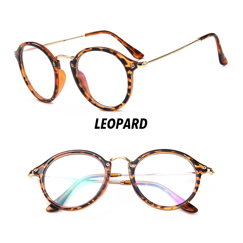 （YUZHU）COD Bayar di Tempat Minus 0°~-400° Korean Design Retro Bulat Kacamata Eyeglasses Wanita/Pria