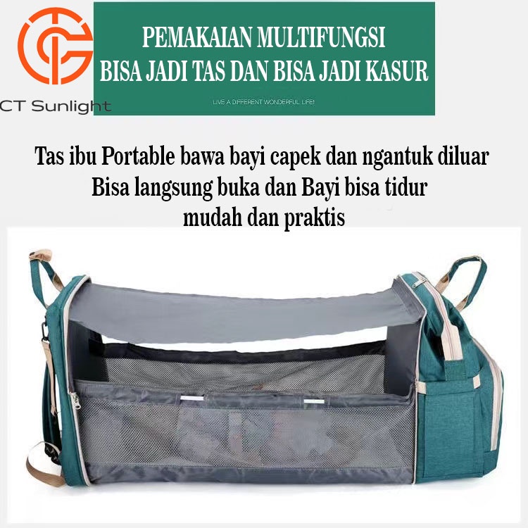 Tas bayi Tas Perlengkapan Buka lipat tas bunda bisa kasur dan tas popok bayi tas perlengkapan bayi