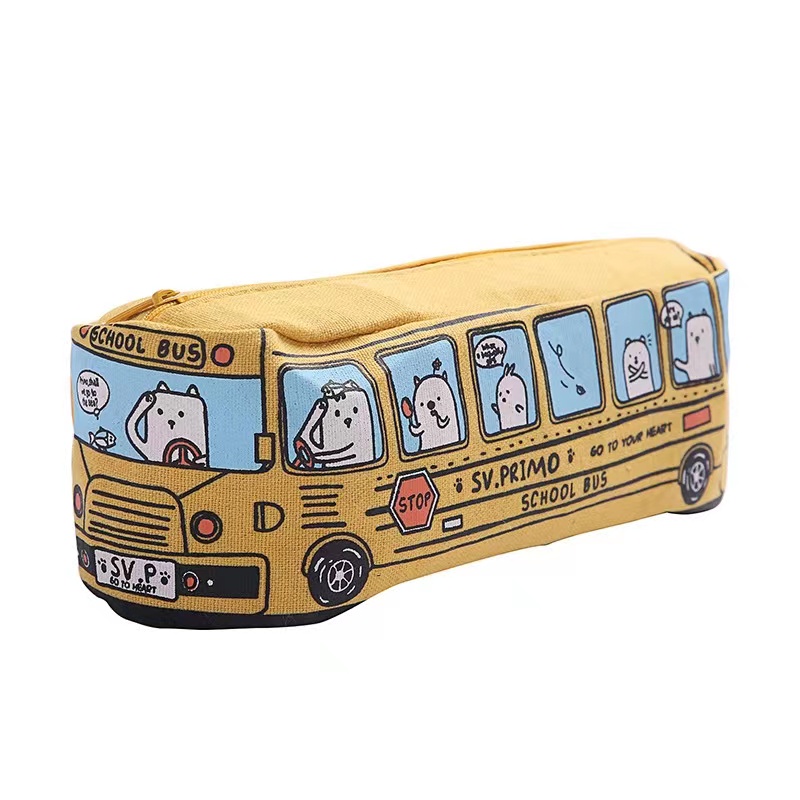 

Kotak Pensil Kain Kanvas Motif Bus