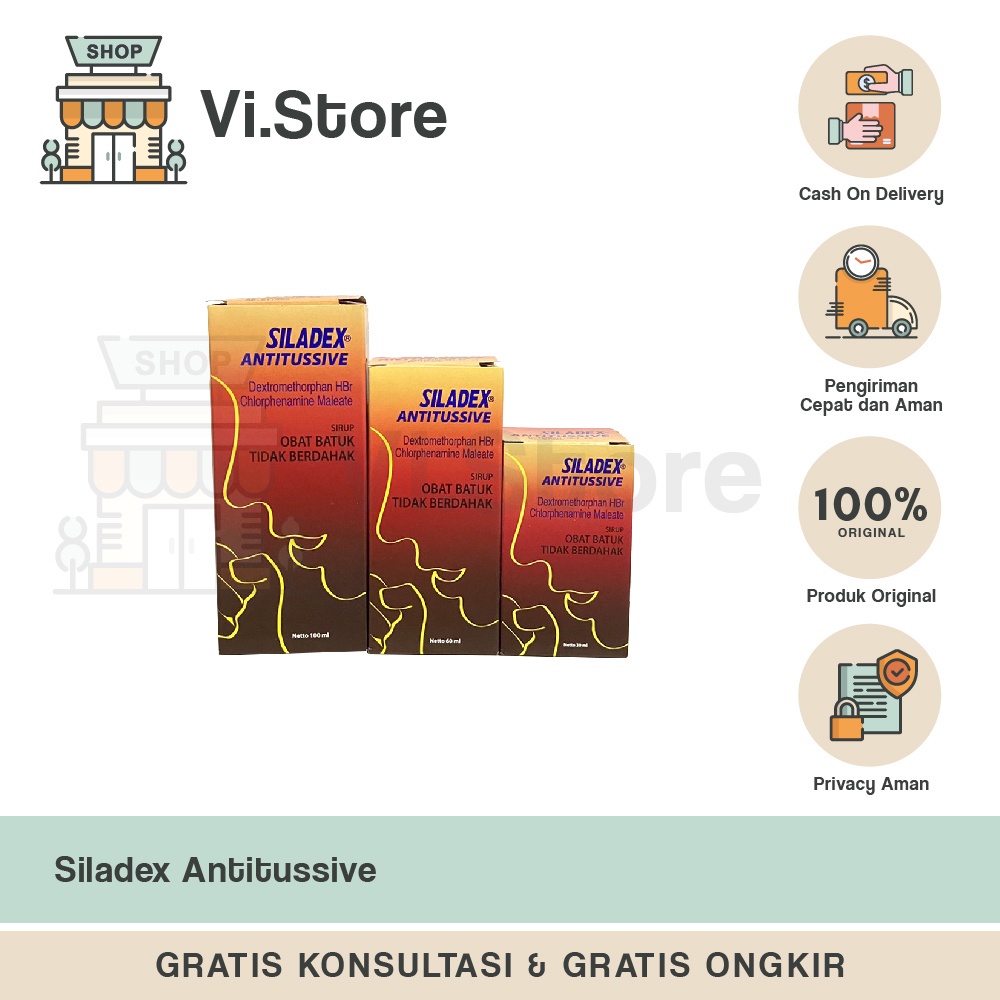 SILADEX ANTITUSSIVE SIRUP UKURAN 30 ML, 60 ML, 100 ML (MEREDAKAN BATUK TIDAK BERDAHAK ATAU BATUK KER
