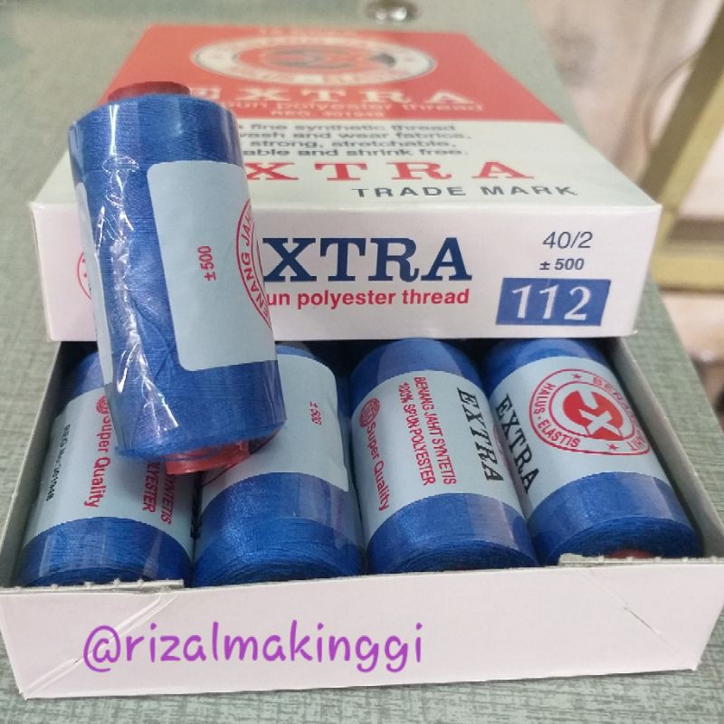 benang jahit extra biru muda (112) 500 yards