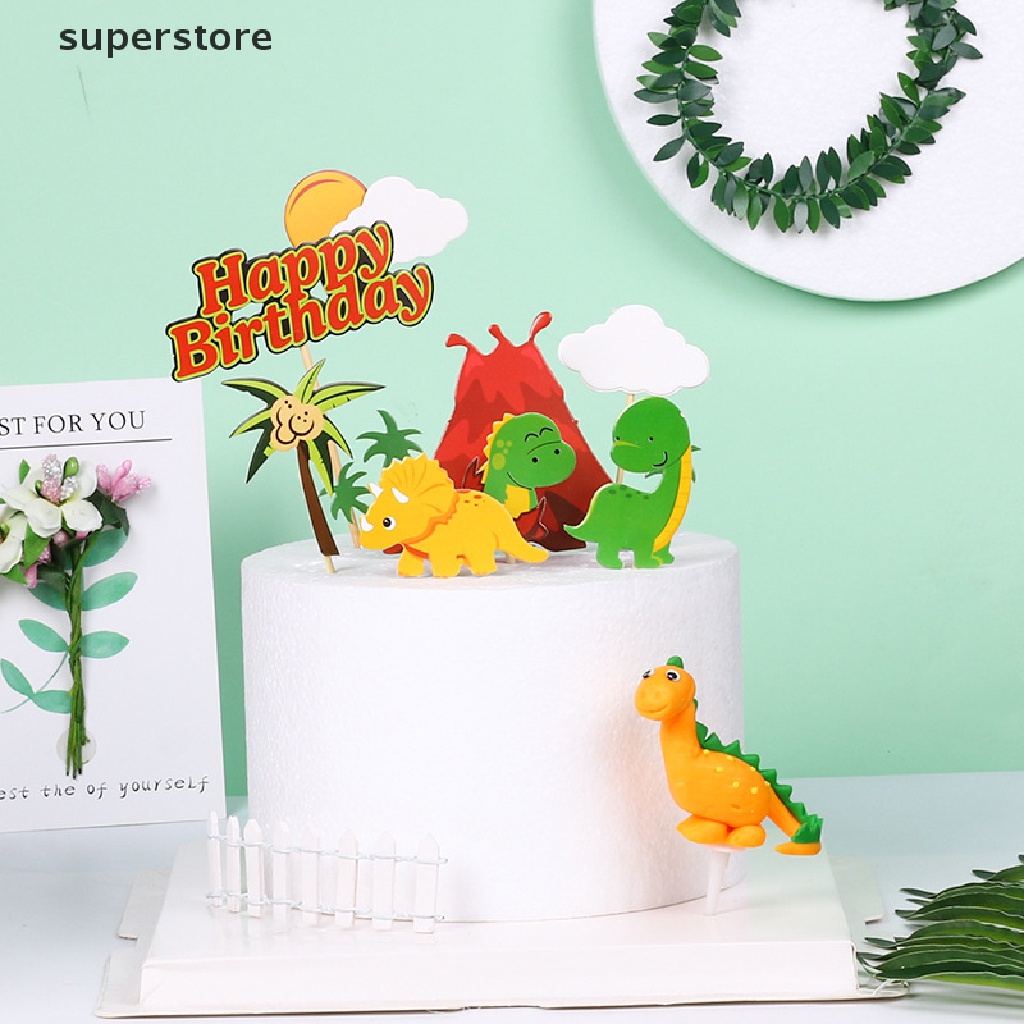 Jual Topper Kue Ulang Tahun Bentuk Dinosaurus Pohon Kelapa | Shopee